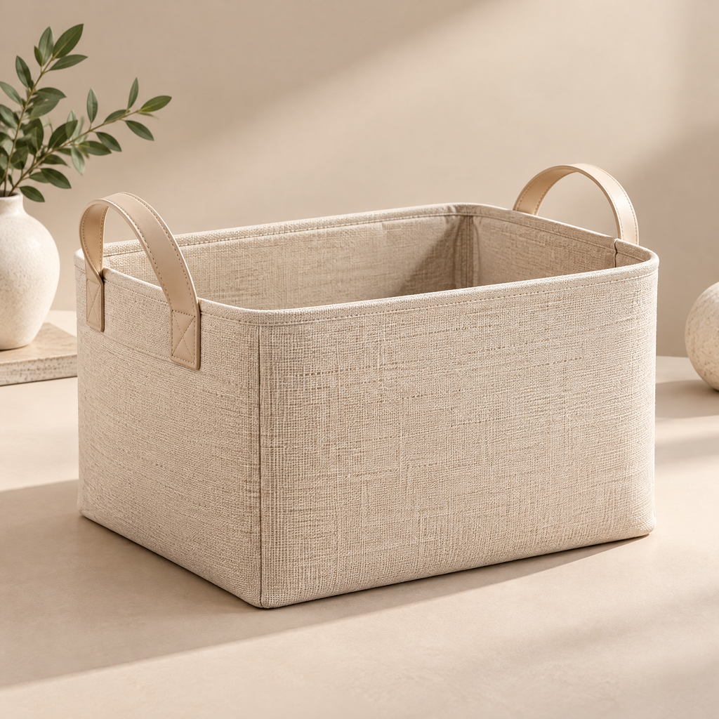 Melvionz™ SoftArc Fabric Storage Basket — Collapsible Closet & Shelf Organizer Bin