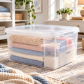 Melvionz™ ClearForm Stackable Storage Box — Lidded Plastic Organizer Bin