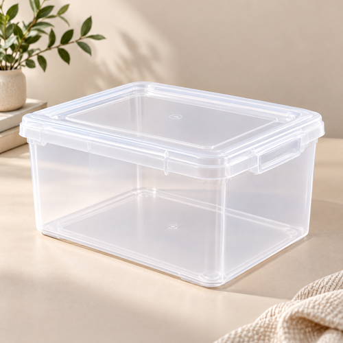 Melvionz™ ClearForm Stackable Storage Box — Lidded Plastic Organizer Bin