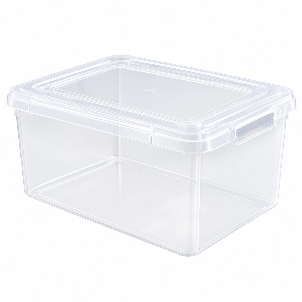 Melvionz™ ClearForm Stackable Storage Box — Lidded Plastic Organizer Bin