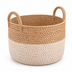 Melvionz™ WovenHalo Storage Basket — Handwoven-Style Shelf & Blanket Organizer