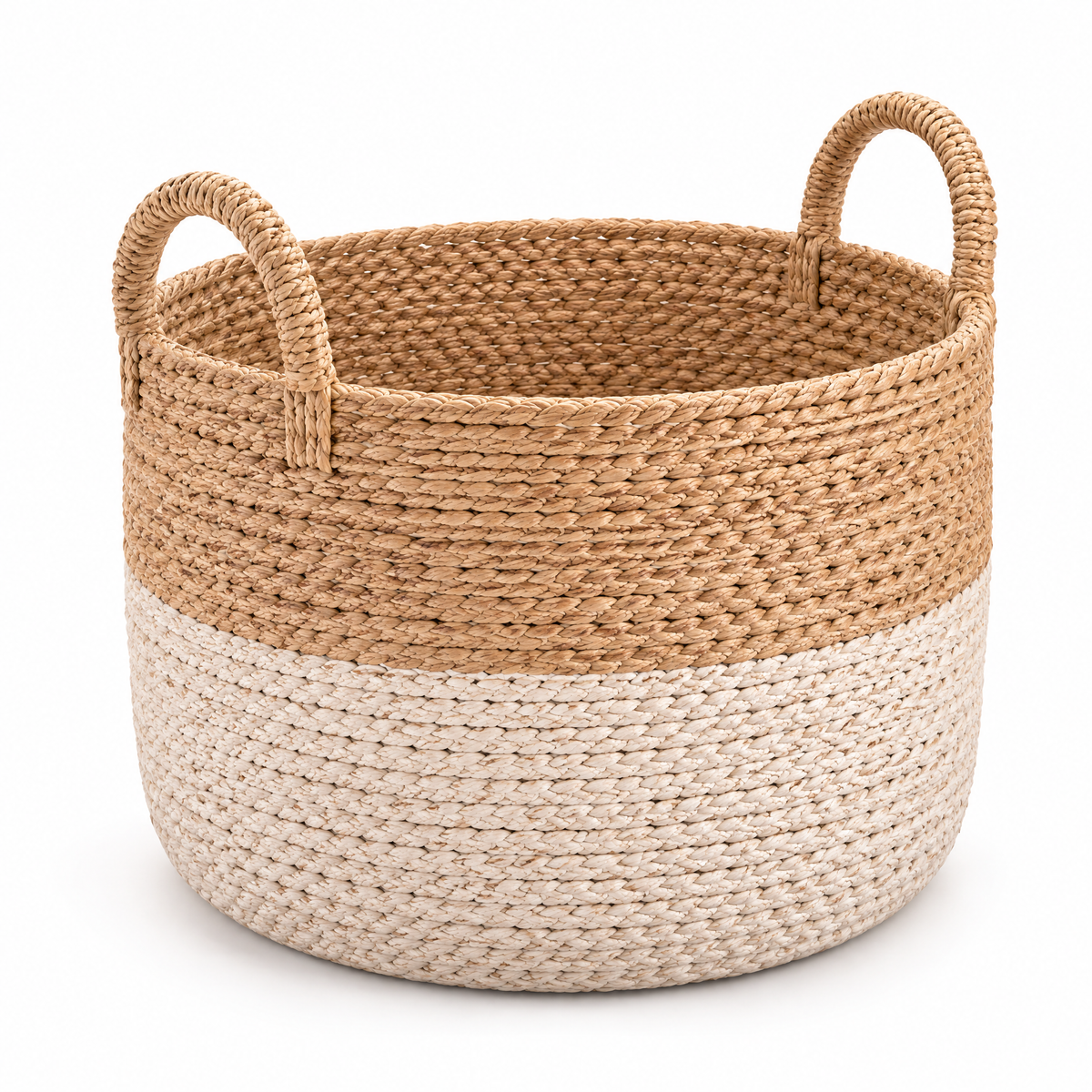 Melvionz™ WovenHalo Storage Basket — Handwoven-Style Shelf & Blanket Organizer