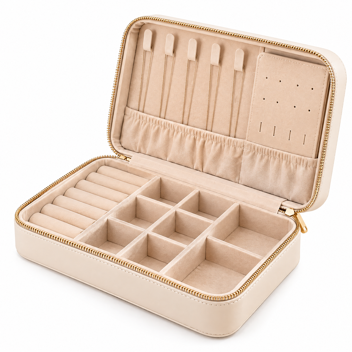 Melvionz™ ÉlanFold Travel Jewelry Organizer Case — Ring, Earring & Necklace Storage Box