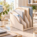 Melvionz™ ArcFile 4-Slot Desktop File Organizer — Vertical Letter & Document Holder