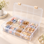 Melvionz™ ClearGrid 12-Compartment Storage Box — Adjustable Craft & Small Parts Organizer
