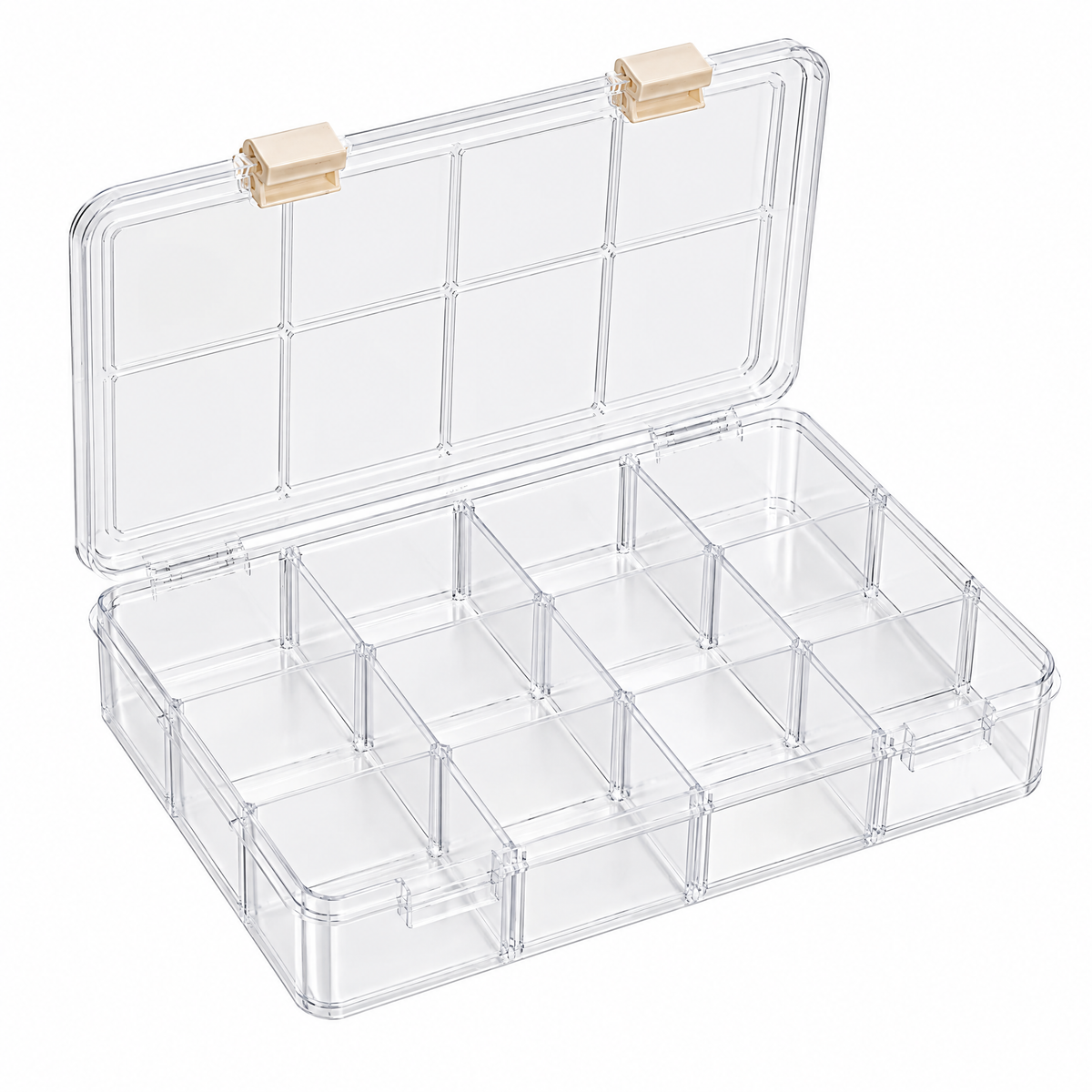 Melvionz™ ClearGrid 12-Compartment Storage Box — Adjustable Craft & Small Parts Organizer